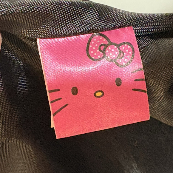 Hello Kitty X Sanrio Black Silver Crinkle Pleated Slouchy Hobo Shoulder Hand Bag - Picture 10 of 10